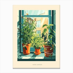 Herb Garden Art Deco Poster 2 Canvas Print
