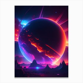 Astronomy Neon Nights Space Canvas Print