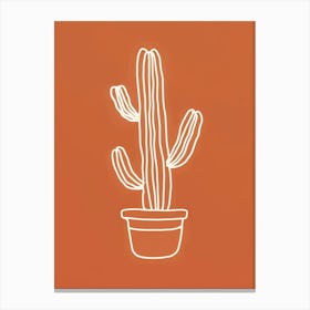 Cactus Line Drawing Cactus Canvas Print