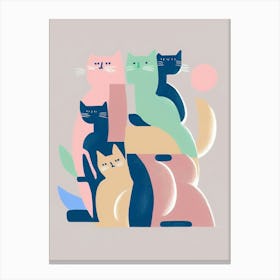 Stack Of Cats Matisse Style Canvas Print
