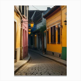 Colorful Street In Colombia 1 Canvas Print