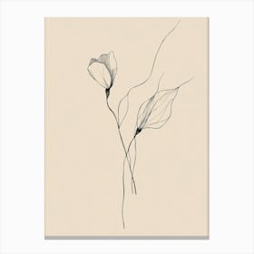 Two Flowers On A Beige Background Canvas Print