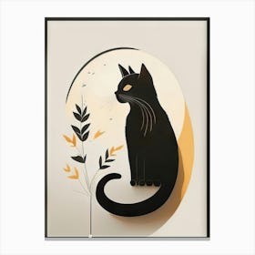 black cat mininalist portrait 20 Canvas Print