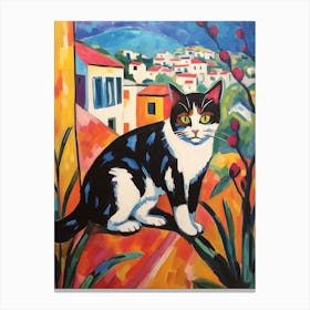 Painting Of A Cat In Gozo Malta 3 Canvas Print