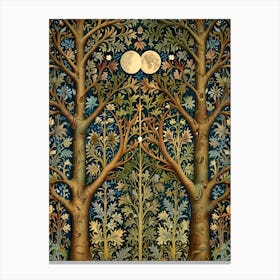 William Morris Moonlit Trees Canvas Print