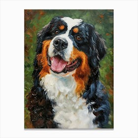 Burnese Mountain Dog Acrylic Painting 1 Canvas Print