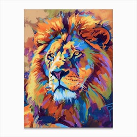 Southwest African Lion Symbolic Imagery Fauvist Painting 4 Canvas Print