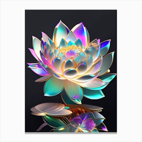 Lotus Flower Bouquet Holographic 5 Canvas Print