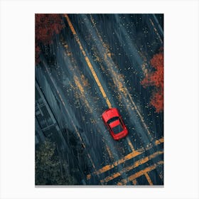 Car Driving In The Rain 3 Canvas Print