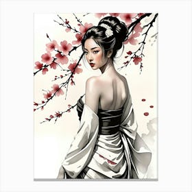 Geisha Japanese Art Canvas Print