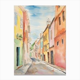 Ancona, Italy Watercolour Streets 3 Canvas Print