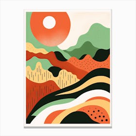 Vintage Vortex; Abstract Risograph Fusion Canvas Print