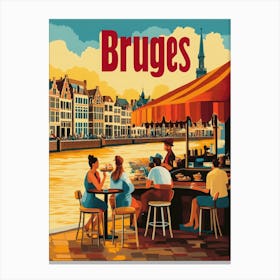 Aihrgdesign A 1970s Inspired Travel Poster For Bruges 1 Canvas Print