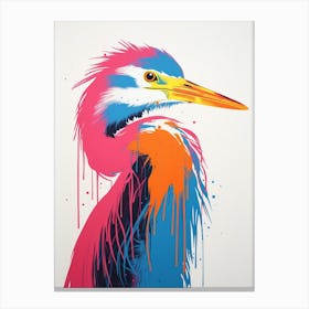 Andy Warhol Style Bird Great Blue Heron 5 Canvas Print