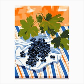 Blackcurrants Fruit Summer Illustration 1 Canvas Print