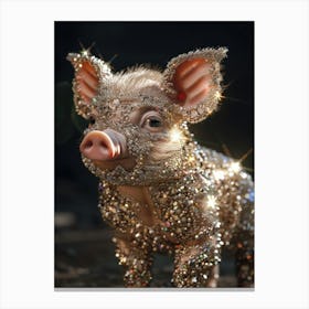 Pig In Gold 1 Canvas Print
