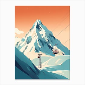 Portillo   Chile, Ski Resort Illustration 1 Simple Style Canvas Print