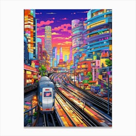 Bangkok Pixel Art 2 Canvas Print