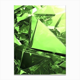 Abstract Green Triangles Art Canvas Print