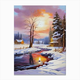 Winter Landscape Painting 18 Canvas Print