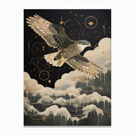 Eurasian Sparrowhawk 2 Gold Detail Painting Canvas Print