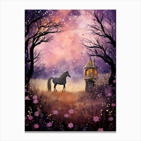 Fairytale Horse In The Forest Canvas Print