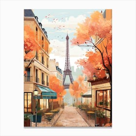 Paris In Autumn Fall Travel Art 3 Canvas Print