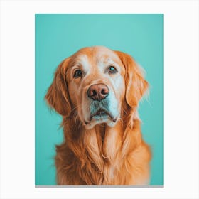 Golden Retriever Dog Portrait. Generated AI. Art Print Canvas Print