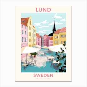 Lund, Sweden, Flat Pastels Tones Illustration 4 Poster Canvas Print