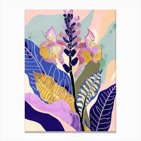 Colourful Flower Illustration Lilac 1 Canvas Print