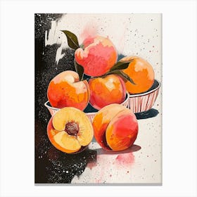 Abstract Art Deco Peach Explosion 1 Canvas Print