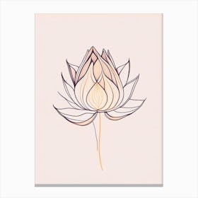 Sacred Lotus Minimal Line Drawing 1 Canvas Print