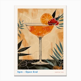 Art Deco Cocktail In Martini Glass 2 Poster Canvas Print