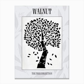 Walnut Tree Simple Geometric Nature Stencil 1 Poster Canvas Print