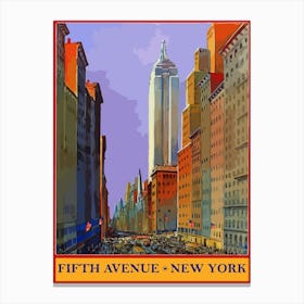 New York Skyline, Fifth Avenue Canvas Print
