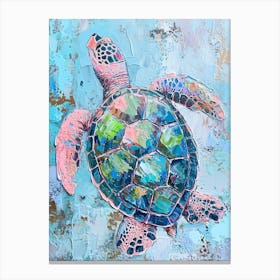 Impressionism Pastel Inspired Sea Turtle 1 Canvas Print