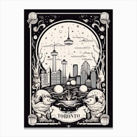 Toronto, Canada, Tarot Card Travel  Line Art 1 Canvas Print