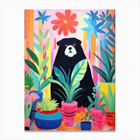 Bear In The Pots, Matisse Inspired Canvas Print