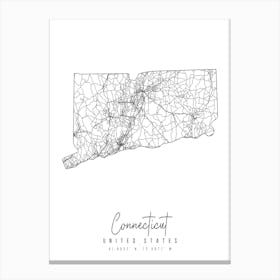Connecticut Minimal Street Map Canvas Print