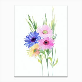 Gerberas 2 Watercolour Flower Canvas Print