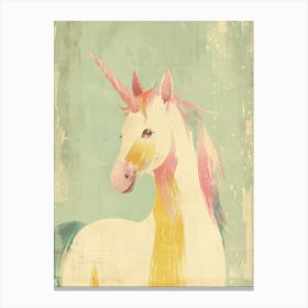 Pastel Storybook Style Unicorn 6 Canvas Print