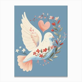 Dove With Flowers 2 Canvas Print