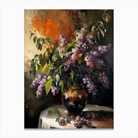 Baroque Floral Still Life Lilac 1 Canvas Print