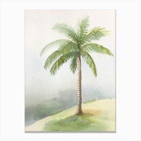 Palm Tree Atmospheric Watercolour Painting 1 Canvas Print