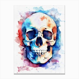 Watercolor Skull Canvas Print