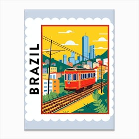 Brazil Travel Stamp Poster Canvas Print