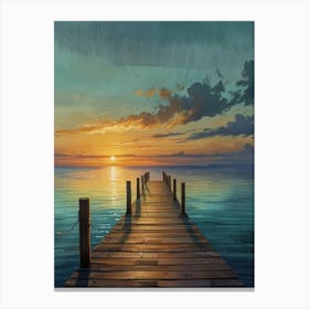 Sunset Pier Canvas Print