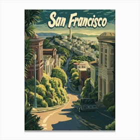 Aihrgdesign A Mid Century Modern Travel Poster For San Francisco Canvas Print