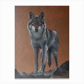 Wolf On Top Of The Mountain Canvas Print