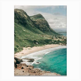 Mountains By The Ocean At Makapu’U Point Lookout On Oahu Of Hawaii Canvas Print